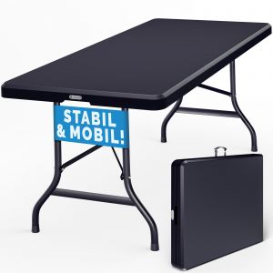 Image de Table pliable anthracite 183x76cm en plastique robuste