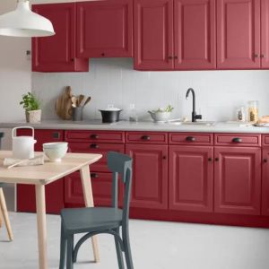 V33 Peinture Multi-Matériaux Cuisine Déco lab Rouge Cerise Satin 0,75 l