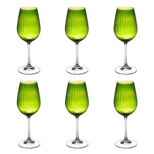 Table passion Lot de 6 verres à pied 35 cl verts en cristallin