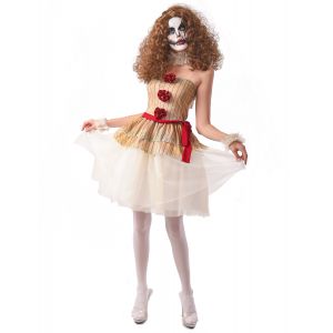 Déguisement clown terrifiant beige femme Taille: Small