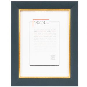 Brio Cadre photo bois massif bleu dor&eacute; 13x18