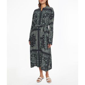 Tommy Hilfiger Robe mi-longue, imprimé bandana Imprimé Bleu Marine - Taille 36;38;40;42
