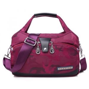 Sac à Main Femme Bandoulière en Oxford Imperméable Sacoche Voyage Fashion Multifonctionnel - Rouge Camouflage