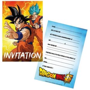Ruedelafete Cartons d'invitation et enveloppes - Dragon Ball™ x 8