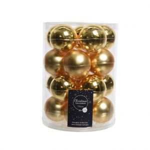 Boîte de 20 Boules Verre Ø6 cm or clair