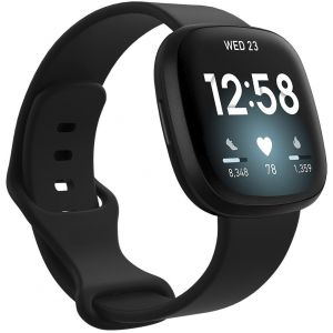 IMoshion Bracelet silicone Fitbit Versa 4 / 3 / Sense (2) - Noir