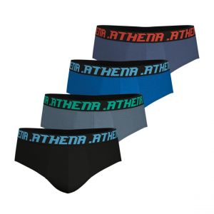 Athena Lot de 4 slips homme My Petits Prix multicolore en coton