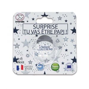 Canpol babies Sucette d'annonce physiologique 0-6 mois - Surprise tu vas &ecirc;tre PAPI - pour annoncer votre grossesse de fa&ccedil;on originale