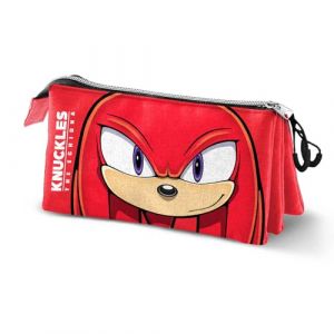 Karactermania Sonic The Hedgehog - SEGA Knuckles Sight-Trousse Triple, Rouge, 23 x 11 cm
