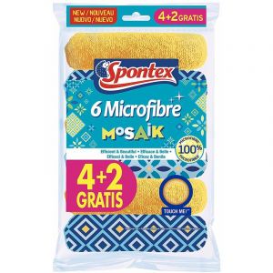 Image de Spontex 19700076 Bayeta Microfibre Mosaik 4+2