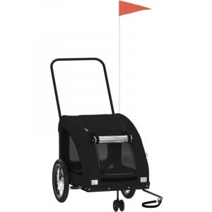 VidaXL Remorque de vélo pour animaux de compagnie noir