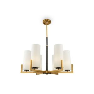 Boutica-design Chandelier Fortano Laiton Blanc 6xE27 40W