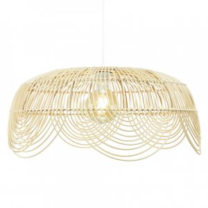 Suspension en rotin et métal palmite gm pour utilisation en intérieur - Style Naturel - D68 cm - 1 ampoule 8W, douille E27 - C-création
