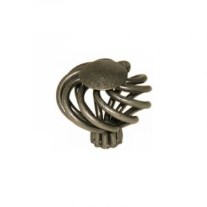 Bouton boule plat fer torsadé de diamètre 38mm laitonné vieilli - CADAP - 00372/2S