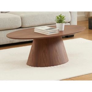 Vente-unique - Table basse placage noyer - Naturel foncé - antelada