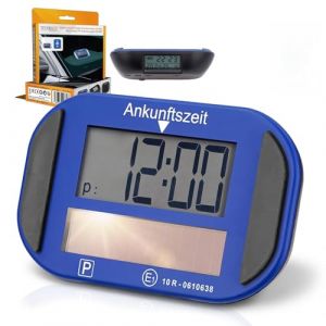 Technaxx TX-337 Disque de stationnement &eacute;lectronique solaire &ndash; Horloge automatique pour voiture avec capteur de mouvement, double &eacute;cran, charge solaire et batterie incluse &ndash; Accessoire de stationnemen