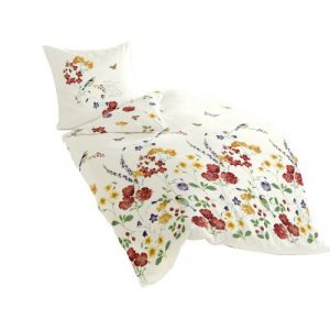 Bierbaum 6477_01 Dessin Parure de lit en Satin de Coton mako Multicolore 135 x 200 cm + 80 x 80 cm