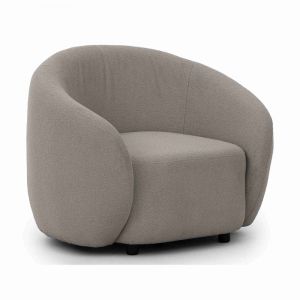 Lisa Design - Flore - fauteuil en tissu bouclette - gris