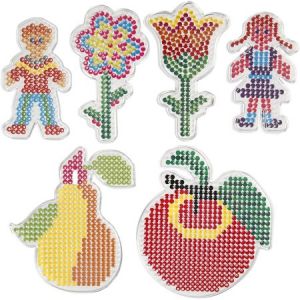 Creotime CC Hobby Plaque à picots, dim. 8,5x14-14x16 cm, enfants et fleurs, 6a