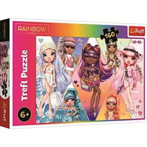 Trefl 160 Elements Puzzles color&eacute;s avec des Personnages de Contes de f&eacute;es, Divertissement cr&eacute;atif, Amusant pour Les Enfants &agrave; partir de 3 Ans, 15415, Rainbow High, Joyeux Amis
