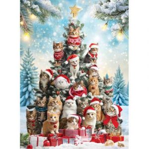 Eurographics Puzzle 1000 pi&egrave;ces : Sapin de No&euml;l pour chat