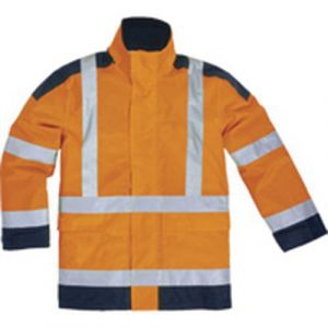Delta Plus PARKA HAUTE VISIBILITE POLYESTER ENDUIT PU -Orange Fluo/Bleu Marine PANOPLY- EASYVIEW -EASYVOR - taille - XL