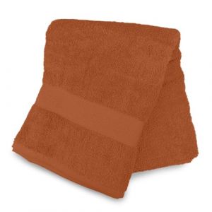 Soleil d'Ocre Drap de bain en coton 500gr/m2 100X140 cm lagune terra, par - Orange