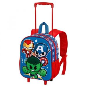 Sac à dos 3D à Roulettes Petit - Marvel Avengers Mini Heroes - Multicolore - Taille Unique