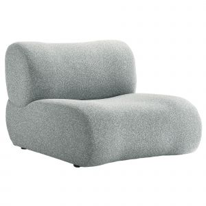 Nelya - Fauteuil design en tissu vert gris
