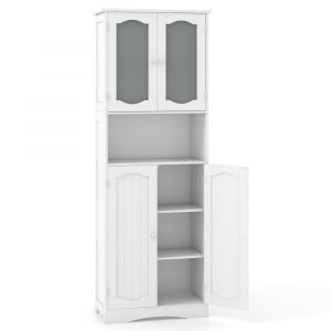 Armoire de rangement haute étagères réglables blanc 60 x 30 x 164cm