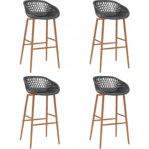 VidaXL Chaises de bar 4 pcs Gris Modèle 2