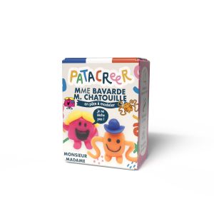 Patacreer - Kit &agrave; fabriquer MmeBAVARDE & MrCHATOUILLE en p&acirc;te &agrave; modeler