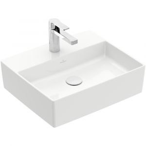 Villeroy & Boch Memento 2.0 Lavabo &agrave; poser, 600 x 420 mm, 1 trou pour robinet, sans trop-plein, poli, 4A0761, Coloris: Blanc pierre, C&eacute;ramique Plus