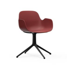 Normann Copenhagen Fauteuil pivotant Form - rouge - aluminium noir Rouge