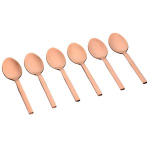 6 Petites cuill&egrave;res Emund cuivr&eacute;es