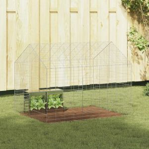 VidaXL Cage Pour Lapins Argent 400 X 78 X 78 Cm Acier Galvanisé