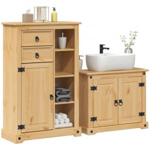 VidaXL Ensemble de meubles salle de bain 2 pcs Corona bois pin massif