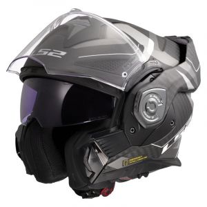 Ls2 Casque Moto Modulable ADVANT X Carbon Horizon Matt Silver Grey, L