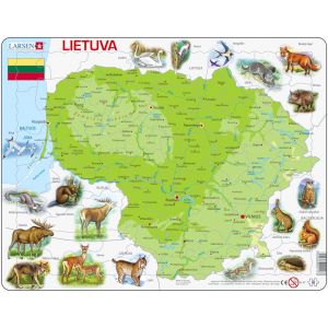 Larsen Puzzle Cadre - Carte de la Lituanie (en Lituanien)