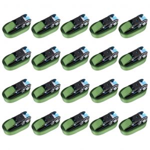 VidaXL Sangles d’arrimage à cliquet 30 pcs 800 daN 6 m Vert