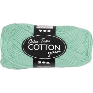 Creotime Pelote de fil de coton - 50 g Vert Menthe