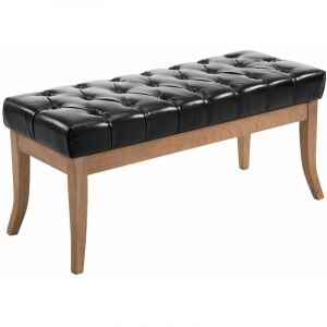 CLP Banc Ramses similicuir antique clair noir 100 cm