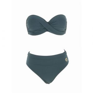 Maillot de bain 2 pièces Grain de sable Emma+pamela uni mojito 2p Vert Taille : 40