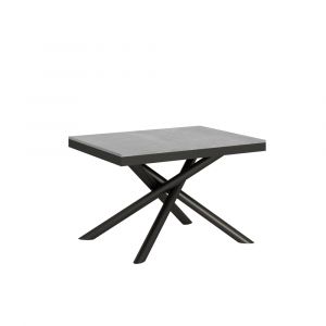 Table Famas Evolution Dessus Ciment 90x120 Allongée 380 cadre Anthracite - Famas - Table extensible