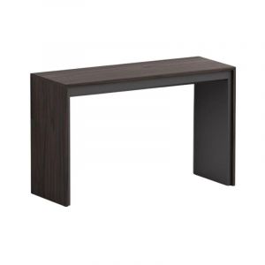 Table console extensible 12 couverts LEONARDO 45/270x120x75cm coloris ardoise noyer