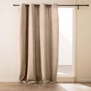 Rideau à œillets 140 x 260 cm – Bouclette unie WINONA – Coloris Sable