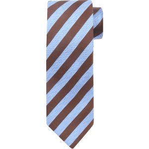 Suitable Cravate Soie Ray&eacute; Bleu Marron