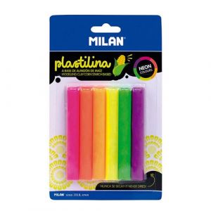 Barres de p&acirc;te &agrave; modeler Milan Ne&oacute;n 70 g (6 Pi&egrave;ces)