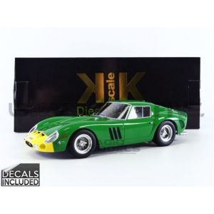Voiture Miniature de Collection KK SCALE MODELS 1 18 FERRARI 250 GTO 1962 Green / Yellow 180736GR