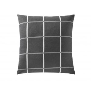 Taie d'oreiller réversible 63x63 grise en flanelle de coton